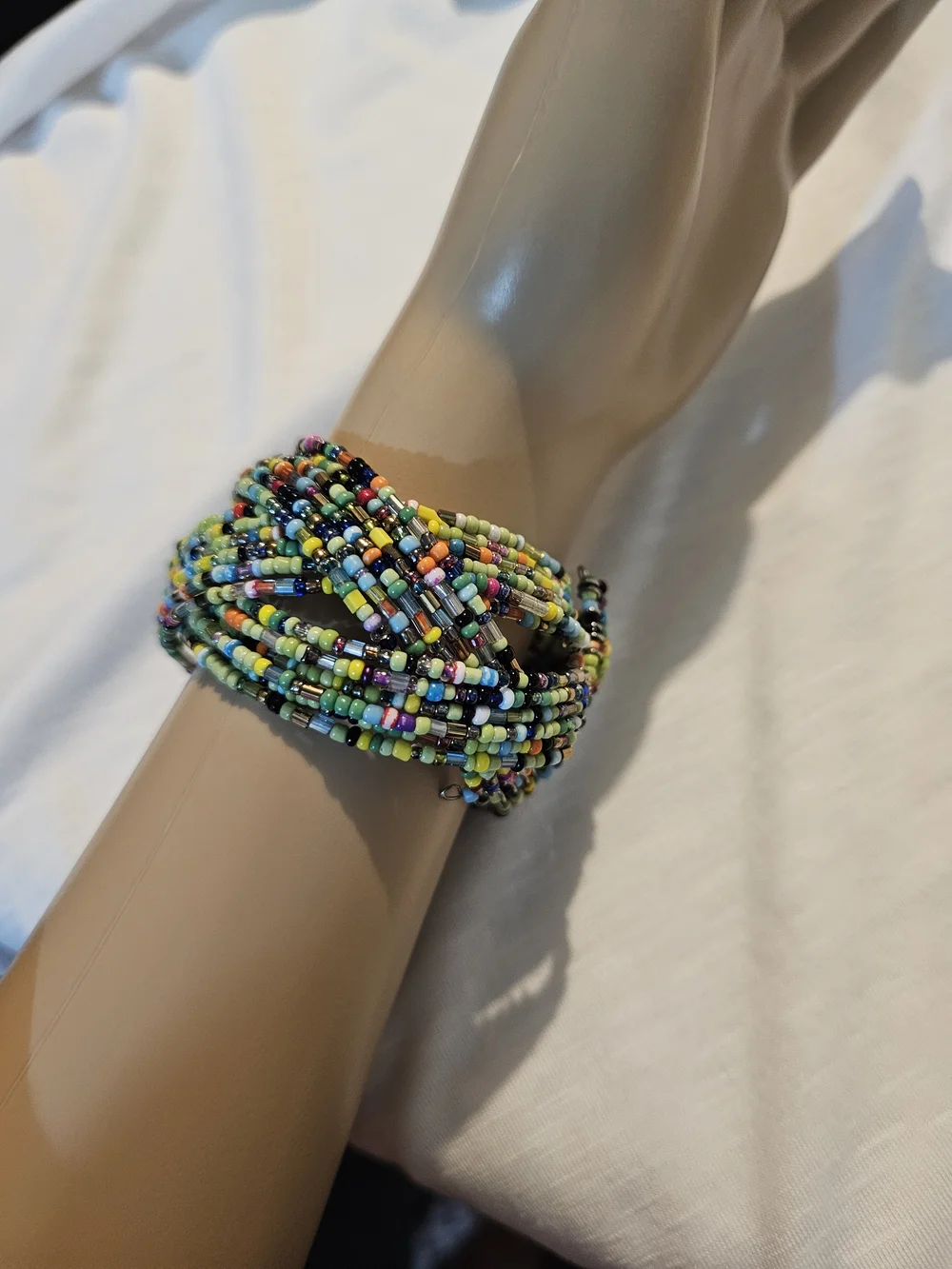 Multicolor Seed Bead Wrap Bracelet - Colorful Layered Women's Bracelet